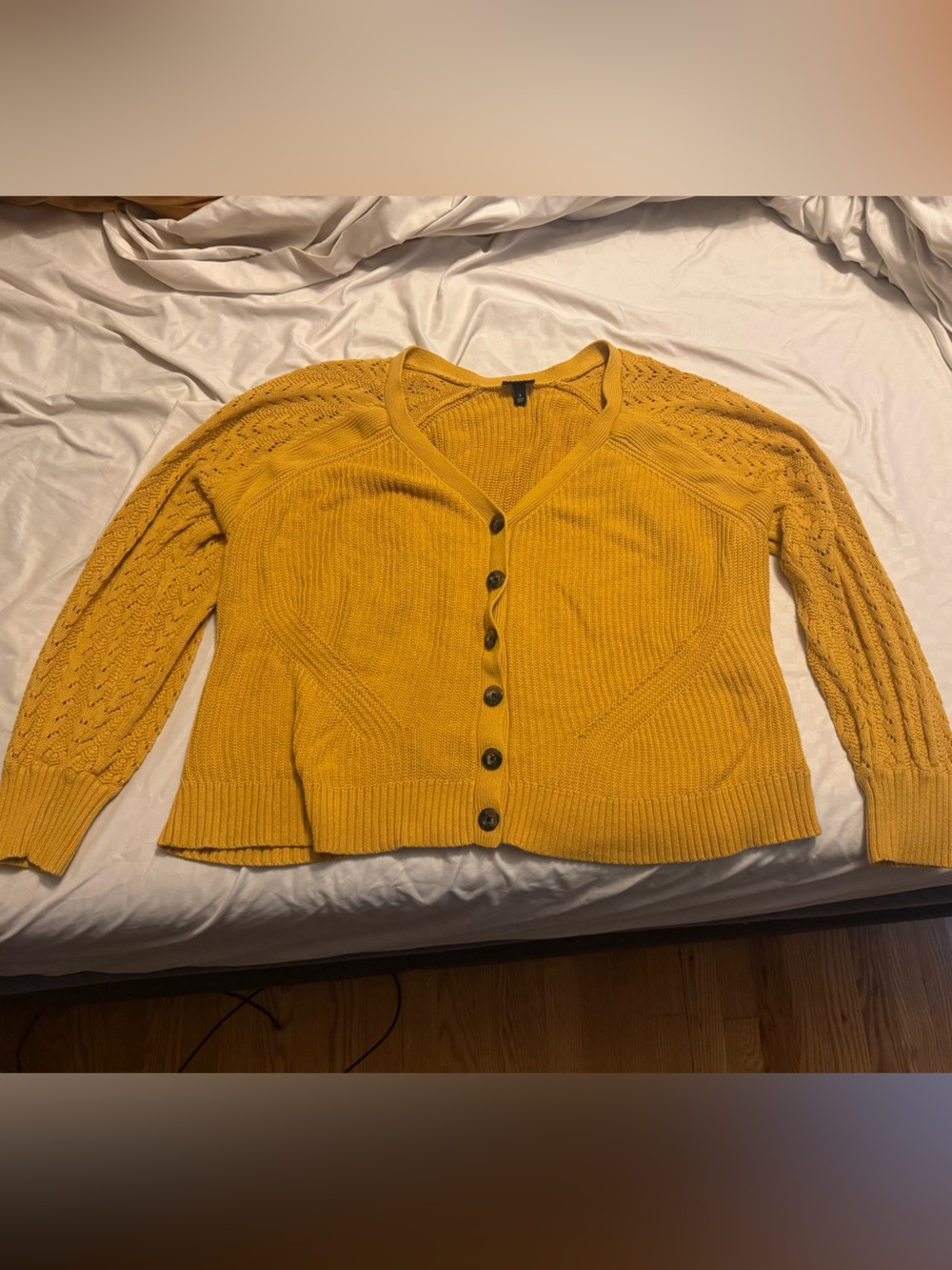Torrid Mustard Yellow Button-Front Knit Cardigan